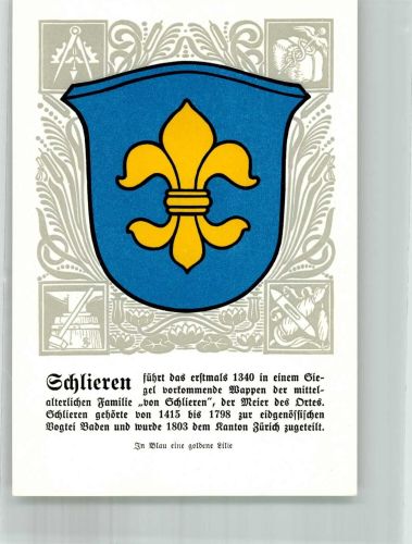 8952 Schlieren Lithographie Wappen