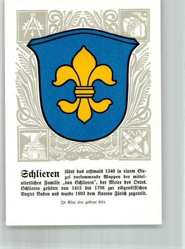 8952 Schlieren Lithographie Wappen