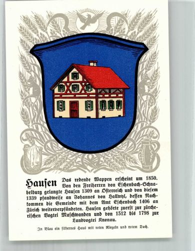 8915 Hausen am Albis Lithographie Wappen