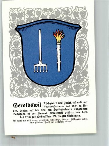 8954 Geroldswil Lithographie Wappen