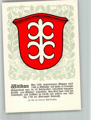 8000 Zürich Lithographie Wappen Witikon
