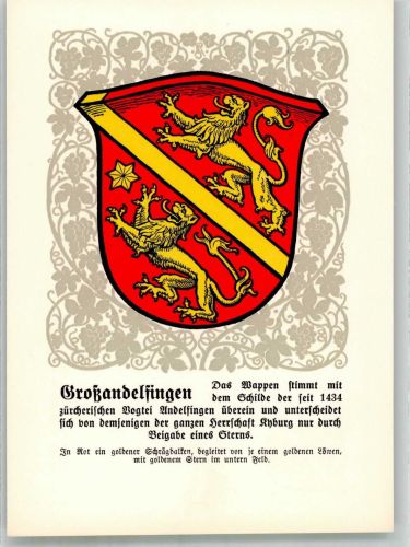 8450 Andelfingen Lithographie Wappen Großandelfingen