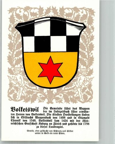 8604 Volketswil Lithographie Wappen