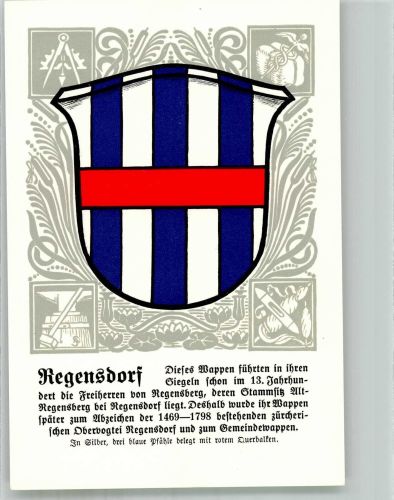 8105 Regensdorf Lithographie Wappen