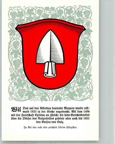 8196 Wil ZH Lithographie Wappen