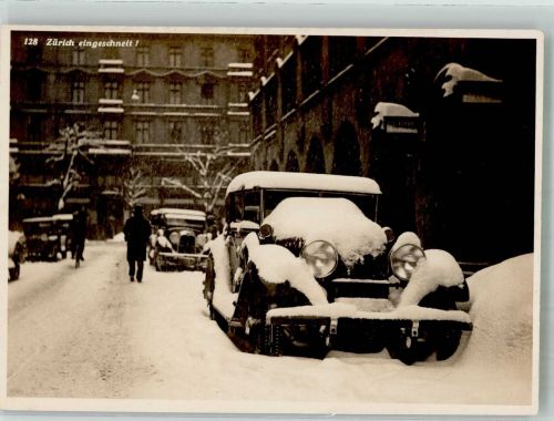 8000 Zürich 1931 Winter Auto eingeschneit