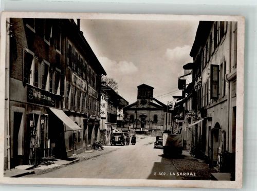 1315 La Sarraz 1932 Foto AK LKW Geschäft Gasthaus