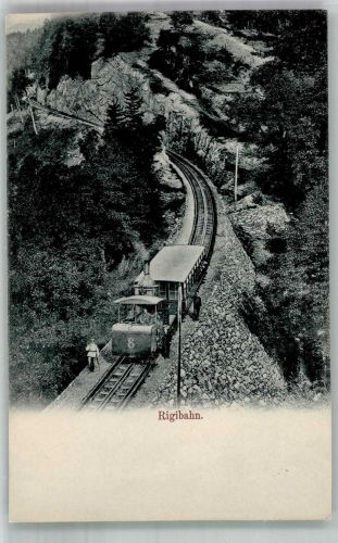 6410 Goldau Foto AK Zahnradbahn Rigibahn
