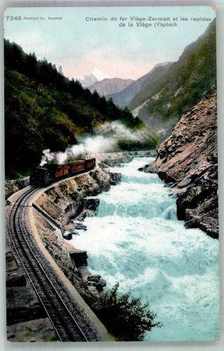 3930 Visp Viège Foto AK Eisenbahn Viege-Zermatt