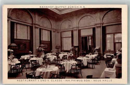 8000 Zürich Foto AK Gasthaus I.und II,Klasse Neue Halle Bahnhof Buffet