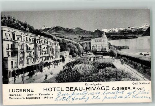 6000 Luzern Lucerne Foto AK Hotel Beau-Rivage