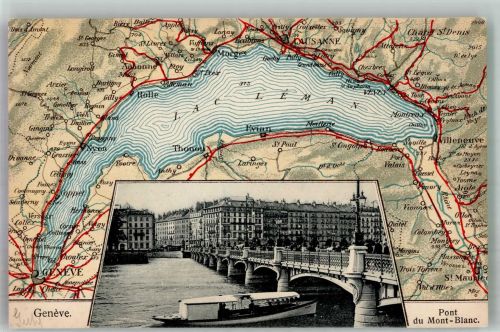 1200 Genève Genf Foto AK Pont du Mont-Blanc Lac leman