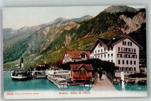 3855 Brienz BE Foto AK Hotel de l´Ours Dampfer