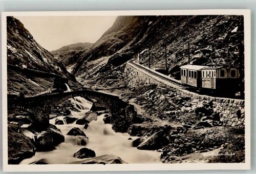 6487 Göschenen Foto AK Zahnradbahn Schöllenenbahn