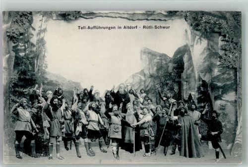 6460 Altdorf UR Foto AK Theater Tell- Auffühurng Rütli-Schwur