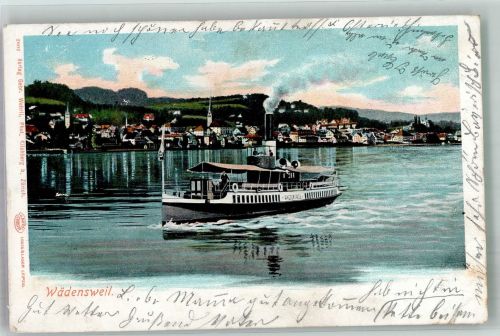 Wädenswil Dampfschiff Waedenwil Binnenschiff 1901 Foto AK