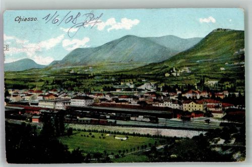 Chiasso Bahnhof Eisenbahn Bahnhof Schweiz 1908 Foto AK