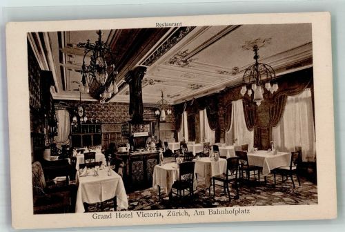 8000 Zürich Foto AK Grand Hotel Victoria am Bahnhofplatz