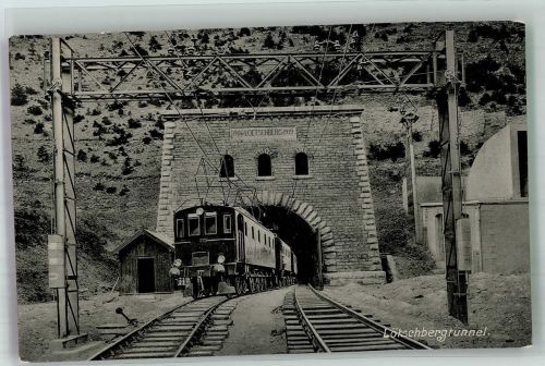 3999 Oberwald 1912 Foto AK Eisenbahn Lötschbergtunnel
