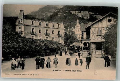 6354 Vitznau Foto AK Hotel Rigi-Bahn