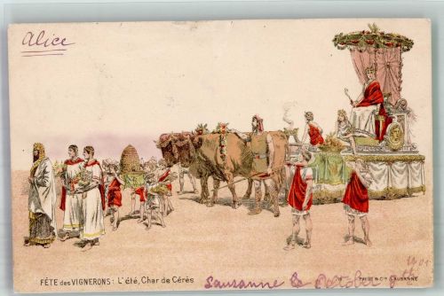 1000 Lausanne Losanna 1903 Gebrauchsspuren Fete de Vignerons Tracht Lithographie
