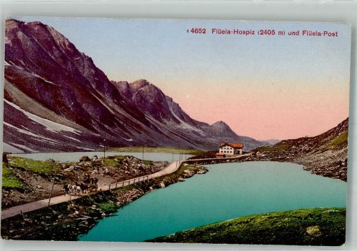 Flüela Flüela Hospiz u. Flüela Post Postkutsche Schweiz 1917