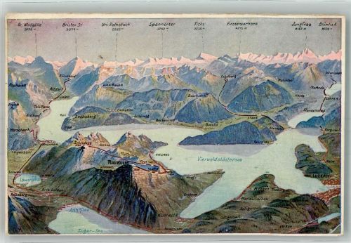 6000 Luzern Lucerne - Vogelschau Rigi Bahn