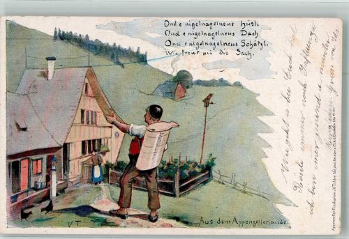 sign. Tobler Viktor Aus dem Appenzeller Land Motiv Schweiz 1900 Künstlerkarte