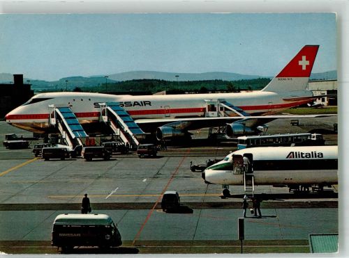 8302 Kloten Foto AK Jets der Swissair und Alitalia