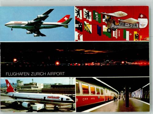8302 Kloten 1988 Sonderstempel Passagierjet der Swissair Doppeldecker U-Bahn Fotograf Baumann