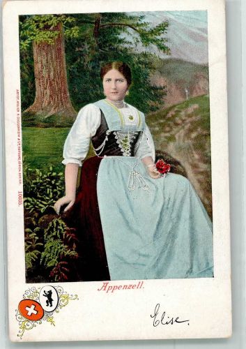 Appenzell Junge Frau in Appenzeller Tracht Verlag Guggenheim & Co. 10035 Tracht Schweiz 1902