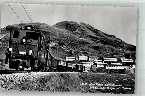 7188 Sedrun Foto AK Bergbahn Furka-Oberalpbahn Oberalp-Hospiz