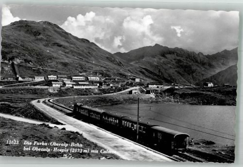 7188 Sedrun Foto AK Bergbahn Furka Oberalp Bahn Oberalp-Hospiz