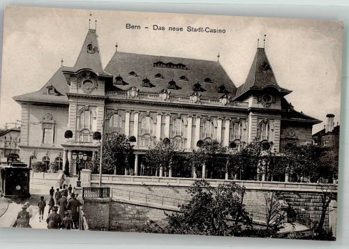 3000 Bern Berne 1912 Foto AK Gasthaus Stadt-Casino Straßenbahn