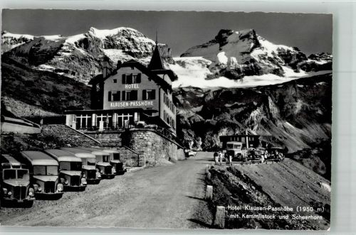 Klausenpass Foto AK Postbus Hotel Klausen Passhöhe