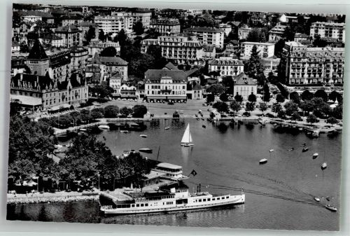 1000 Ouchy Foto AK Fliegeraufnahme Hafen