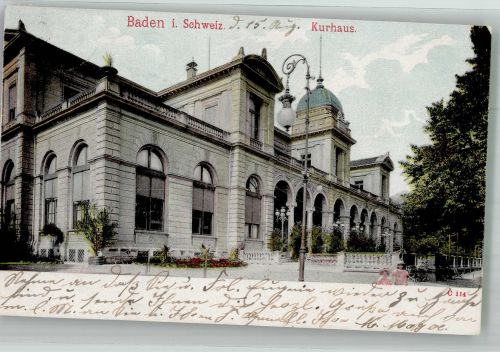 5400 Baden 1902 Foto AK Kurhaus Bahnpost Zug 89 Nr. 21