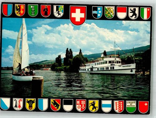 9400 Rorschach Foto AK Wappen Dampfschiff Ravensburg Hafen Gasthaus
