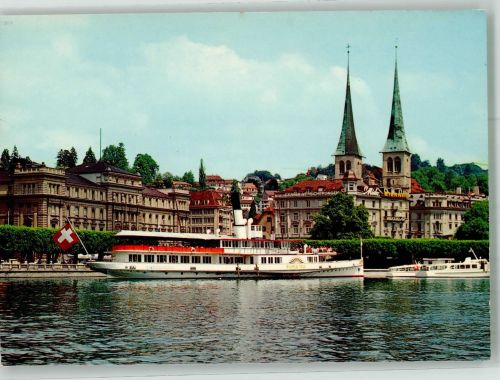 6000 Luzern Lucerne Foto AK Gasthaus Floating-Restaurant Wilhelm Tell