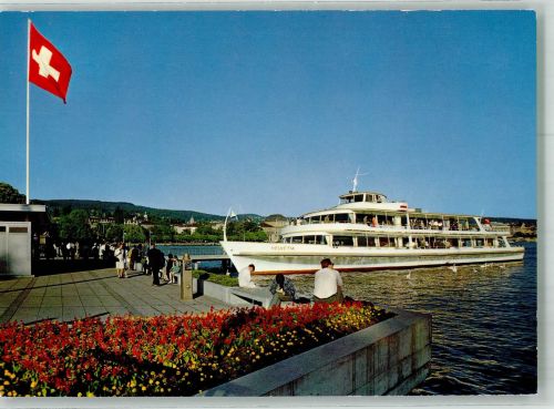 Zürich MS Helvetia Hafen Bürkliplatz Binnenschiff Foto AK