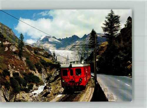 3999 Oberwald Foto AK Eisenbahn Furka-Oberalp-Bahn Rhonegletscher