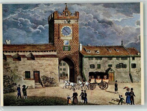 Bern Berne Postkutsche PTT Museum Postkutsche Schweiz Lithographie / Künstlerkarte