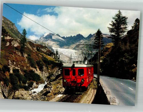 3999 Oberwald Foto AK Eisenbahn Furka-Oberalp-Bahn Rhonegletscher