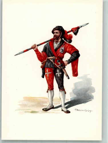 3000 Bern Berne Lithographie / Künstlerkarte Ausstellung PTT Museum Standesläufer von Bern 16.Jh.