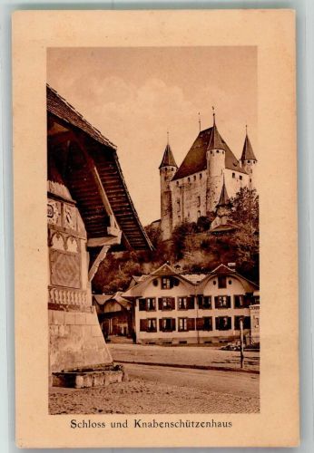 3600 Thun Foto AK Schloss Knaben- Schützenhaus