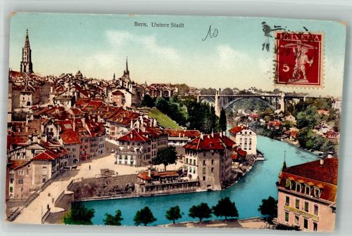 3000 Bern Berne Foto AK Untere Stadt Marke bildseitig