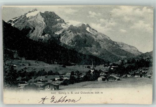 3785 Gsteig b. Gstaad 1907 Foto AK Oldenhorn
