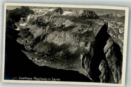 Säntis Foto AK Gasthaus Meglisalp mit säntis