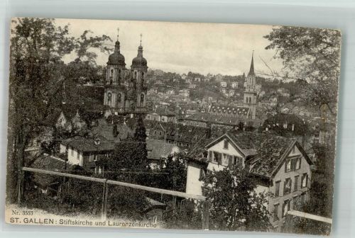 9000 St. Gallen S. Gallo Foto AK Stifts- und Laurenzen- Kirche