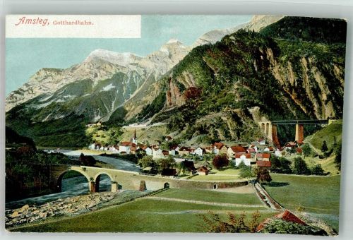 6474 Amsteg Foto AK Gotthardbahn
